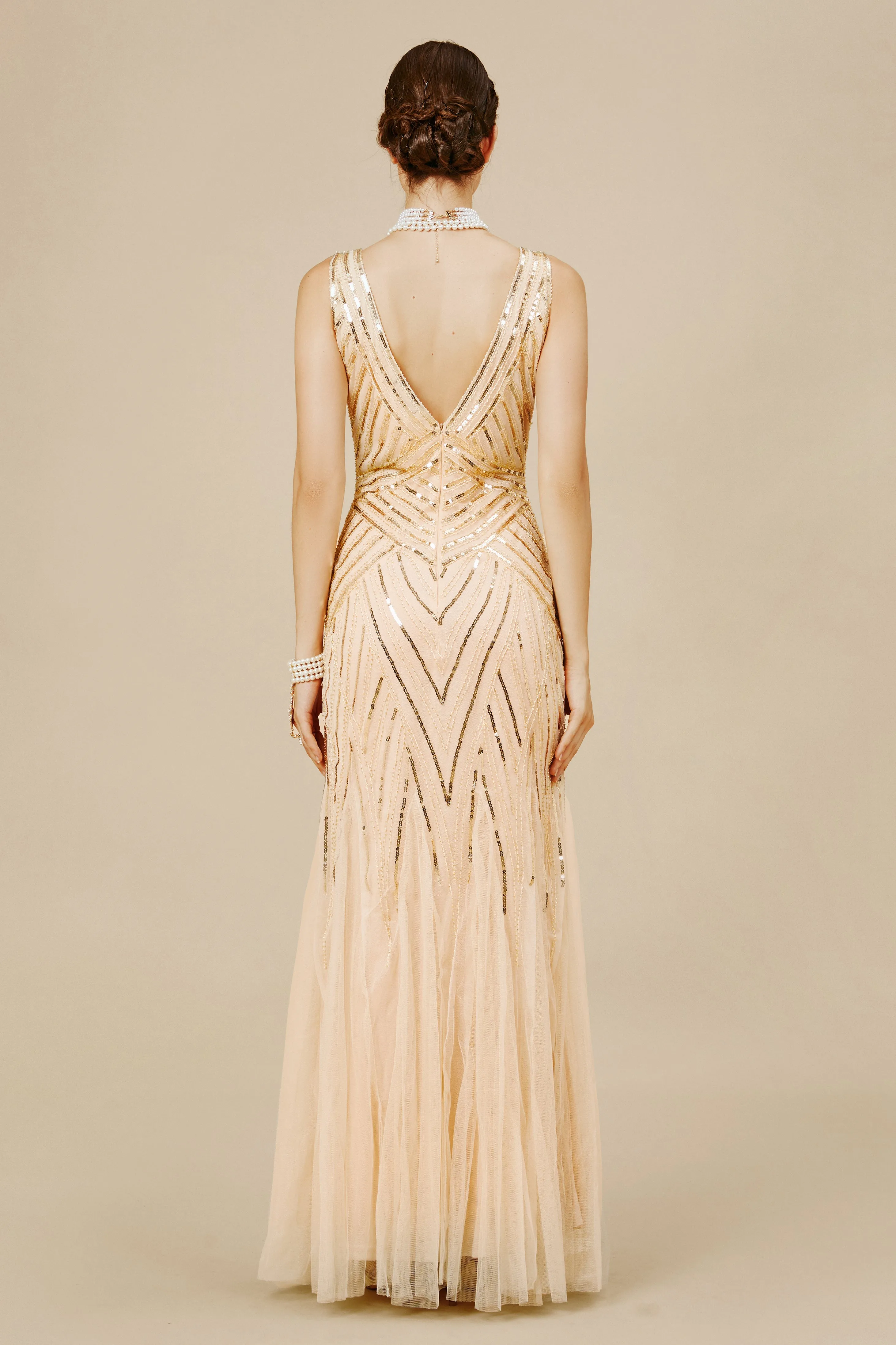 1920s Bodycon Sequin Mermaid Maxi Dress