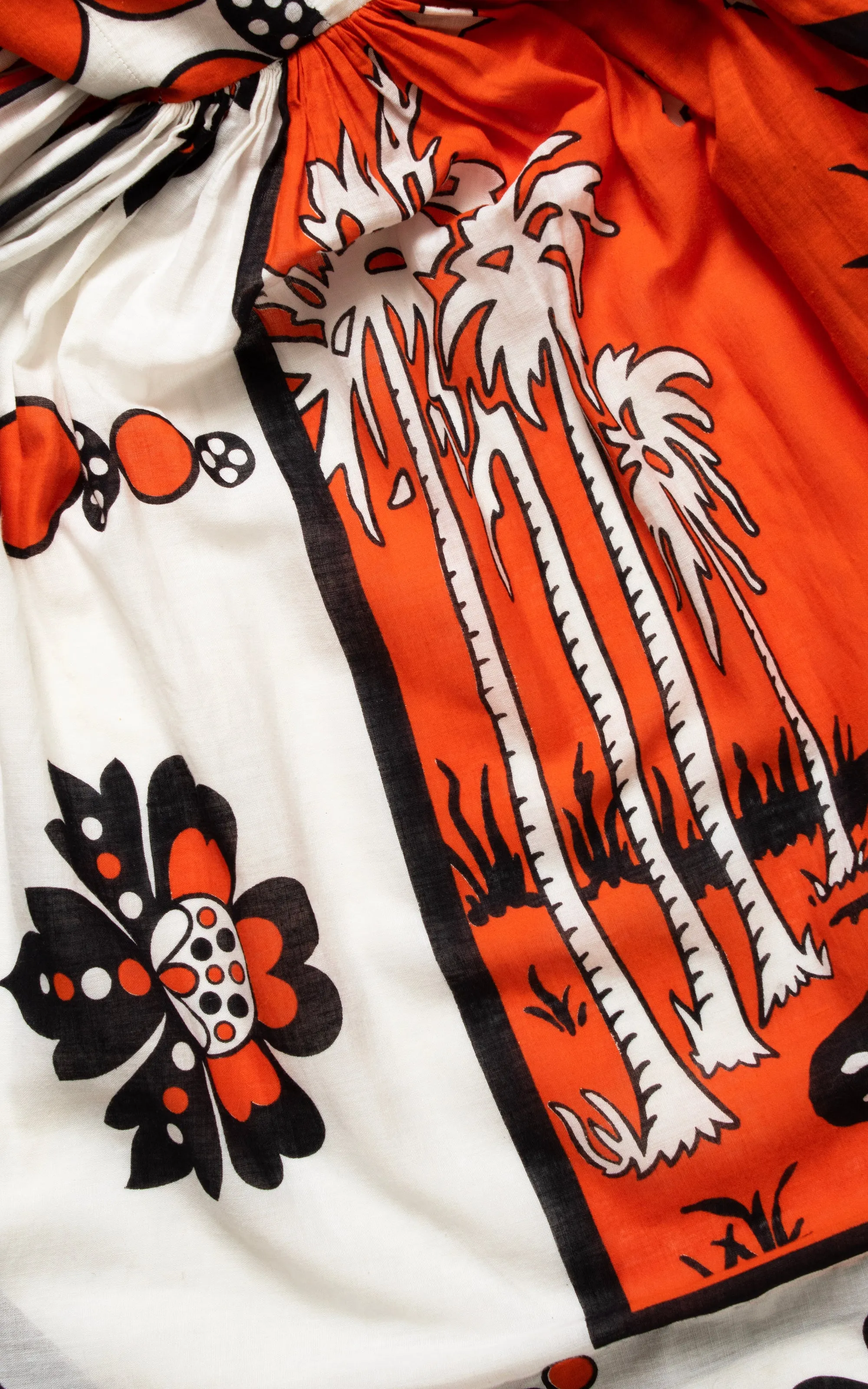 1950s African Novelty Print Cotton Sundress | x-small