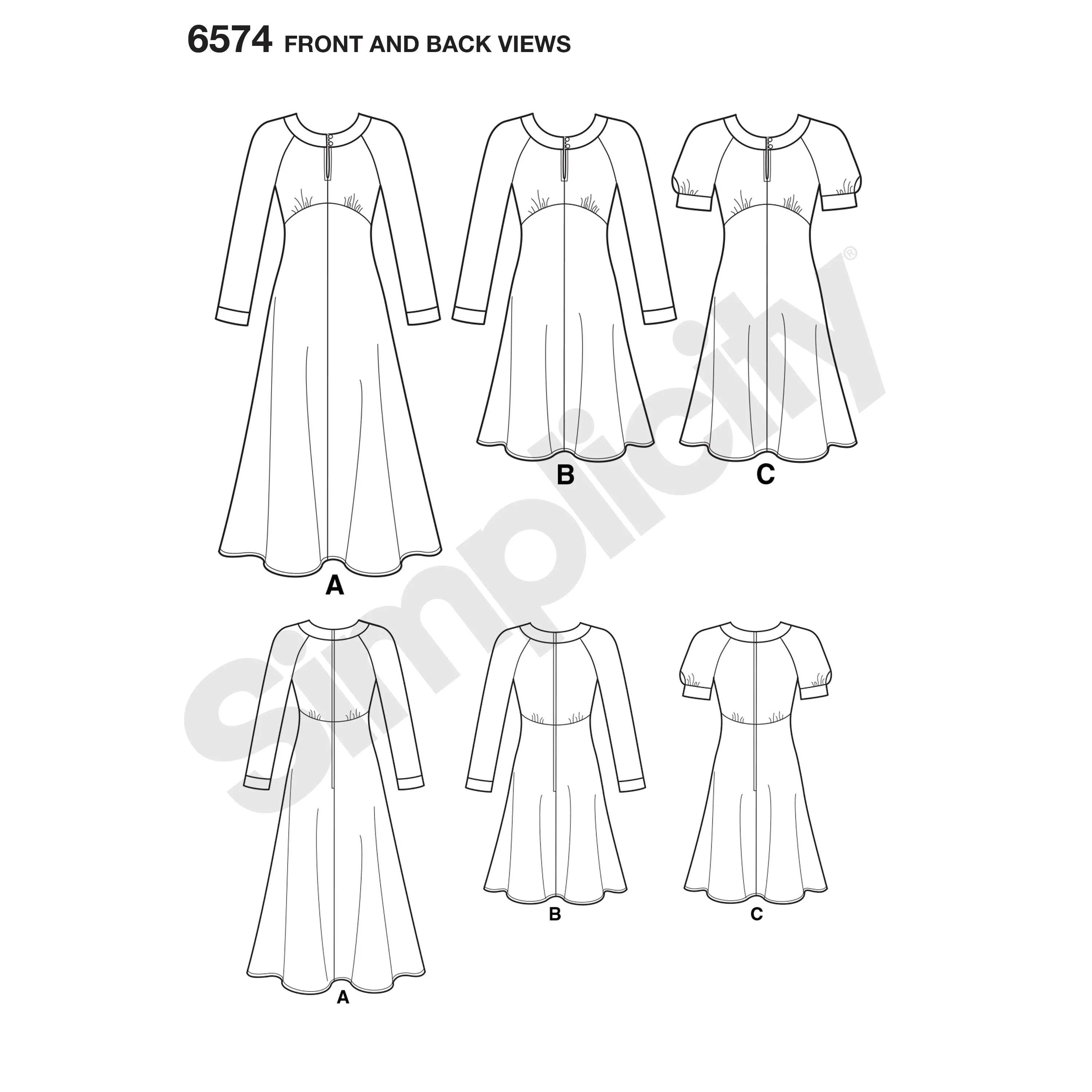 6574 New Look Pattern 6574 Misses' Dresses