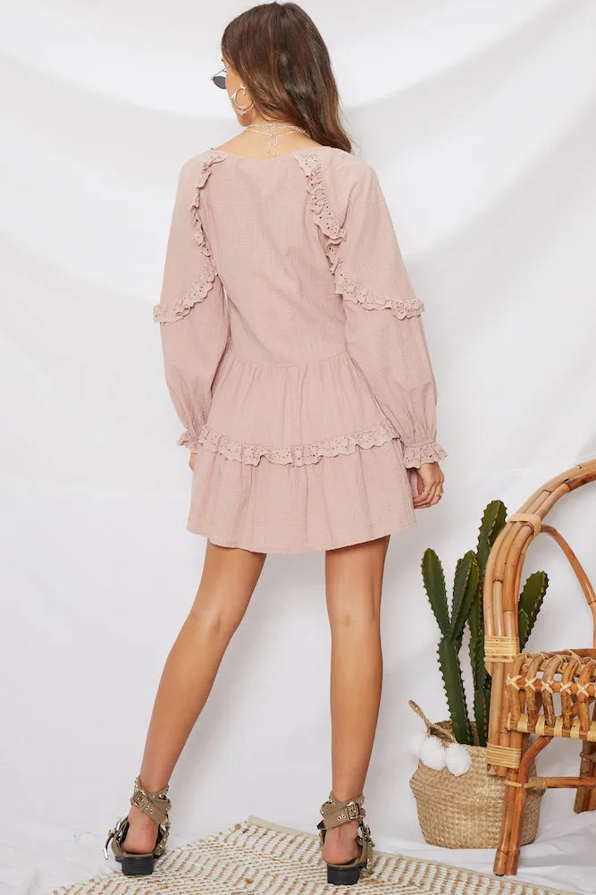Across The Board Dress Mauve