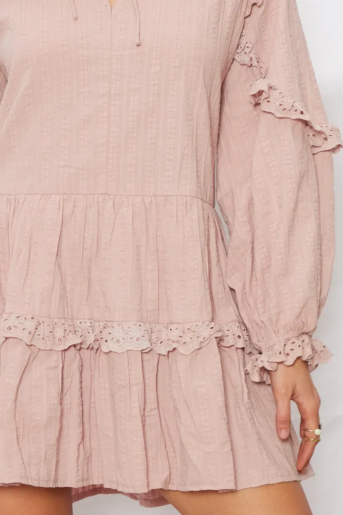 Across The Board Dress Mauve