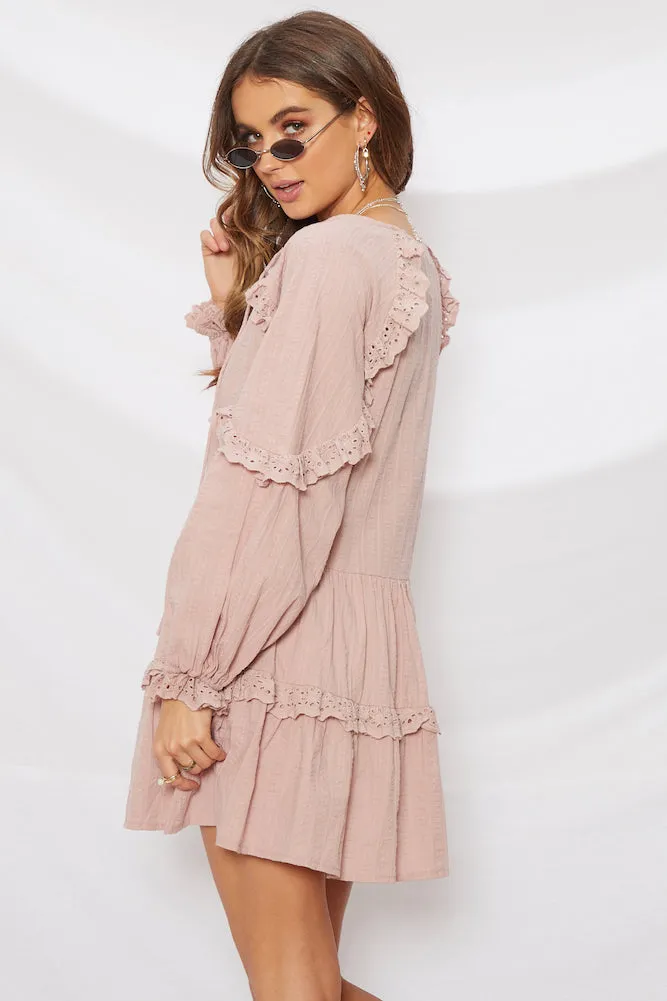 Across The Board Dress Mauve
