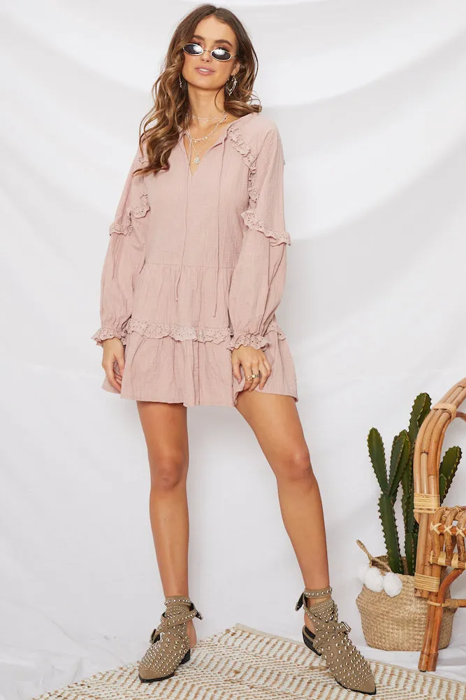 Across The Board Dress Mauve