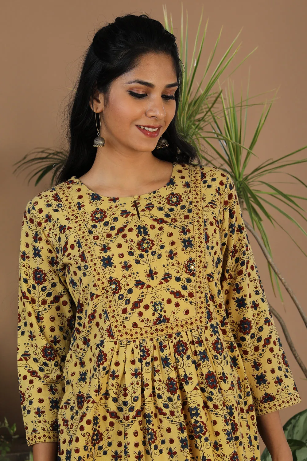 Ajrak handblock printed cotton kurti