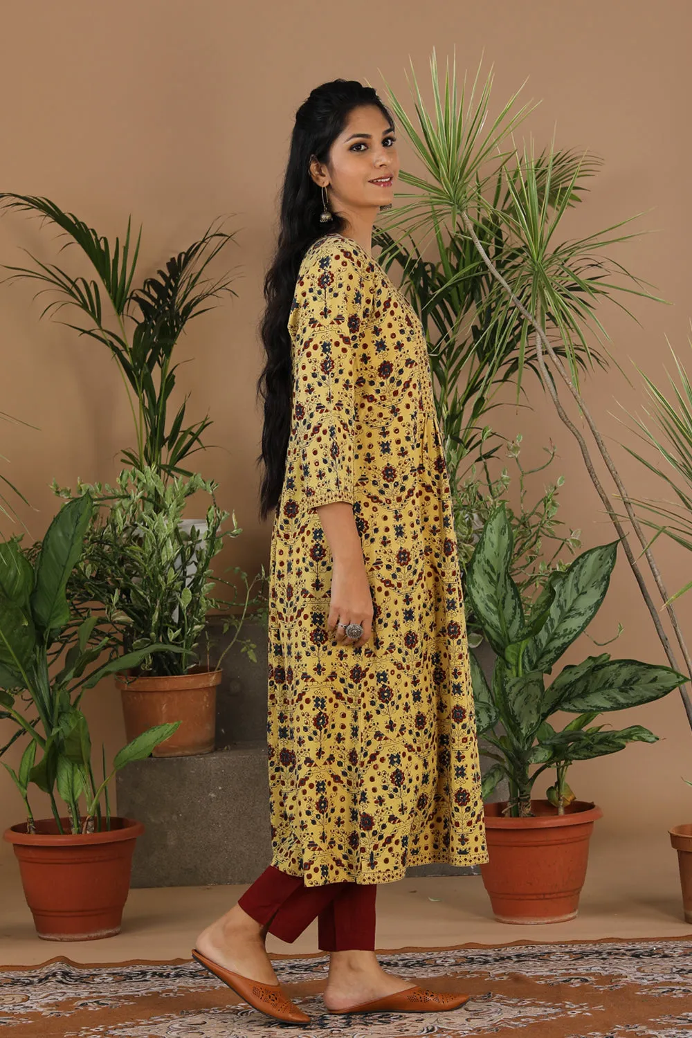 Ajrak handblock printed cotton kurti