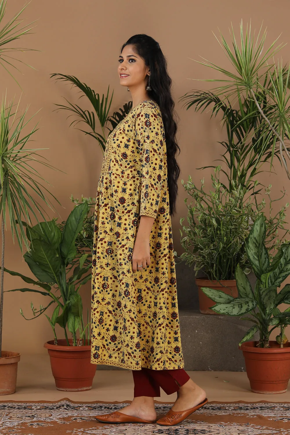 Ajrak handblock printed cotton kurti