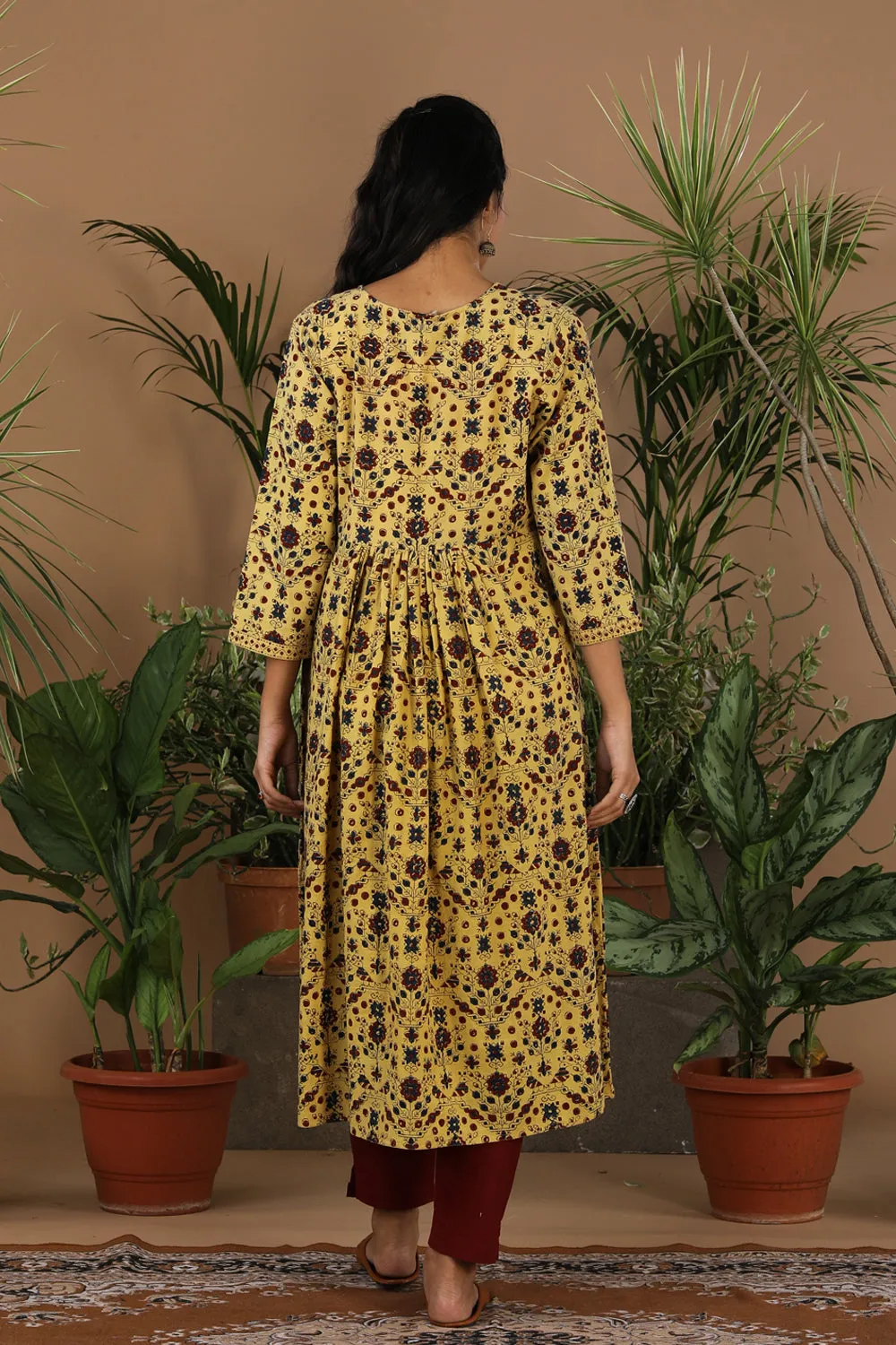 Ajrak handblock printed cotton kurti