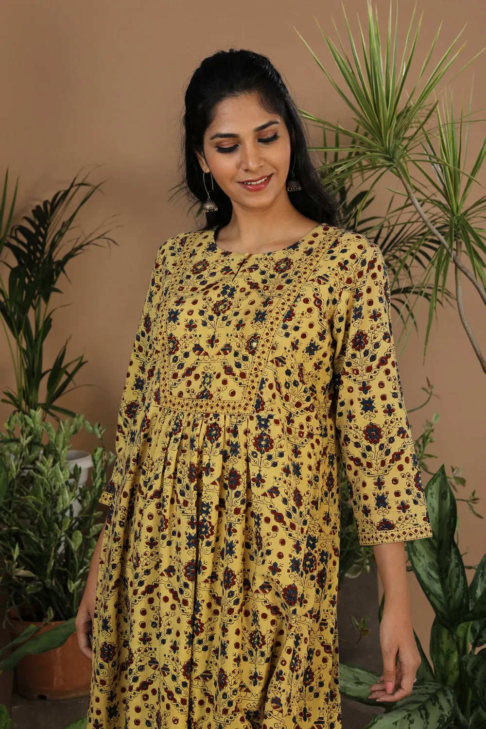 Ajrak handblock printed cotton kurti