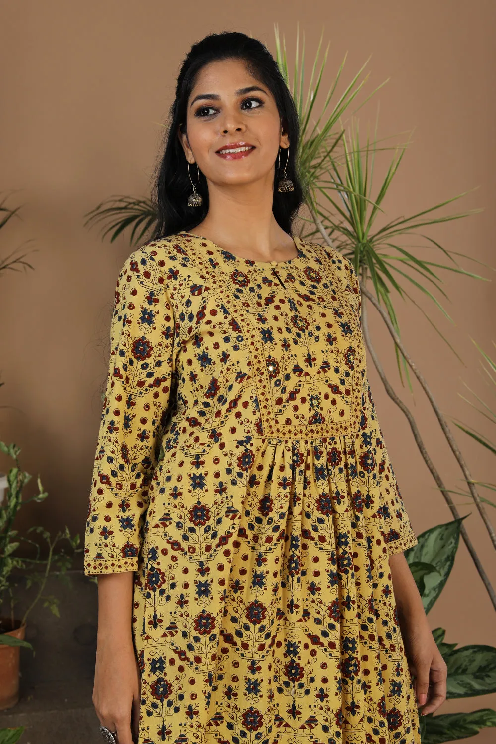 Ajrak handblock printed cotton kurti
