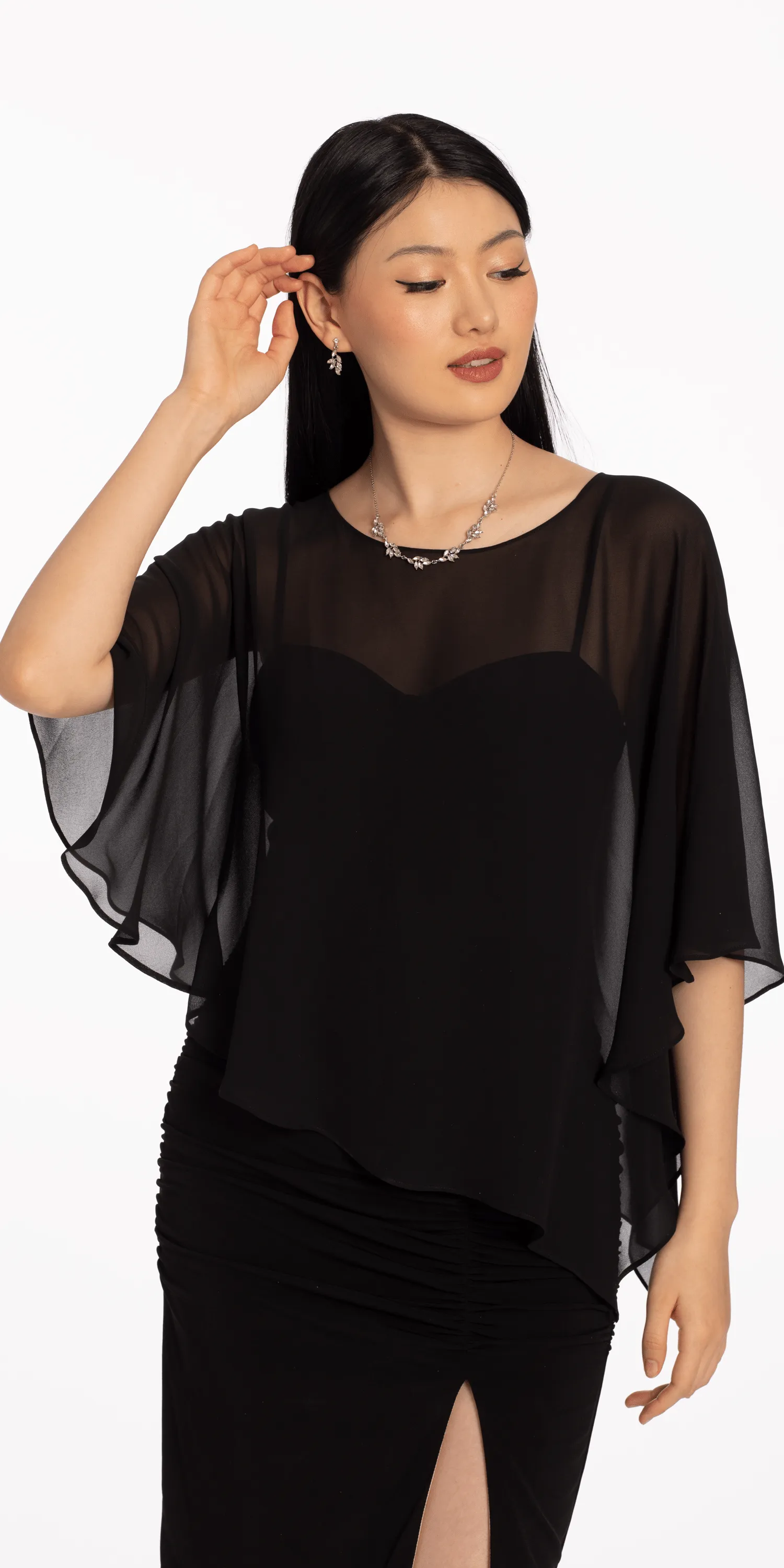 Asymmetrical Chiffon Capelet