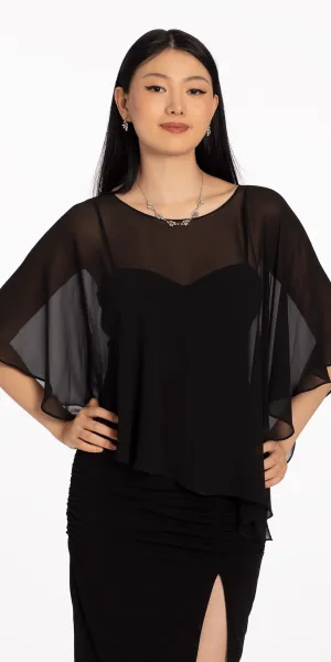 Asymmetrical Chiffon Capelet