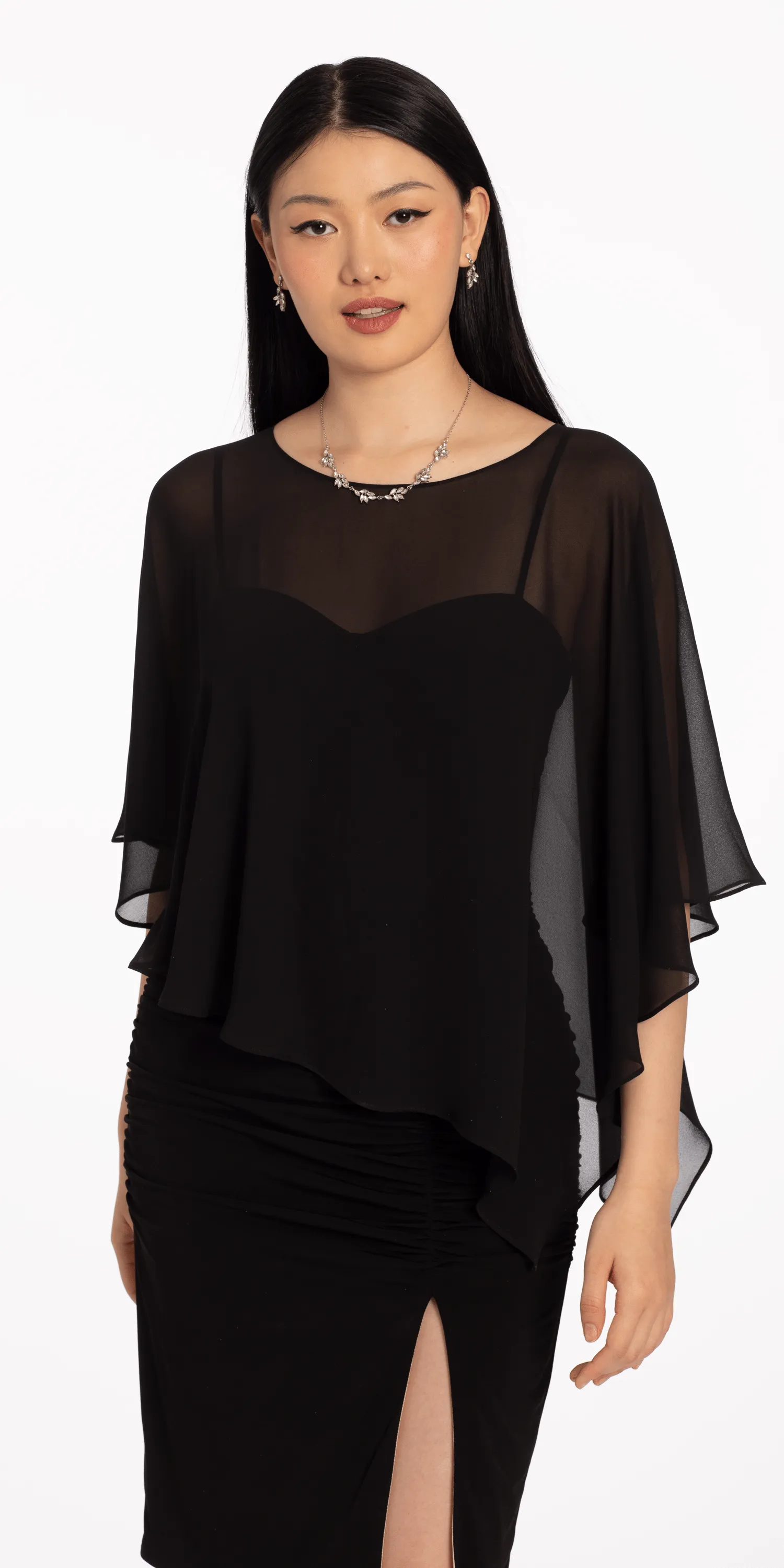 Asymmetrical Chiffon Capelet