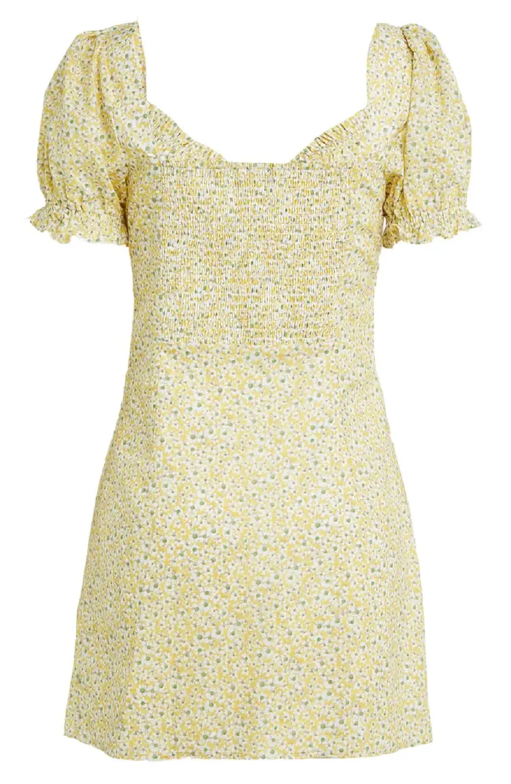 Bardot Women's Lucinta Floral Smocked Sundress, Yellow, XS