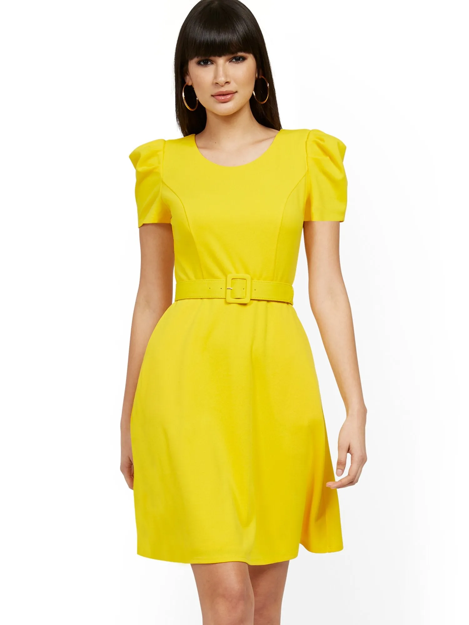 Belted Fit and Flare Dress - Magic Crepe®