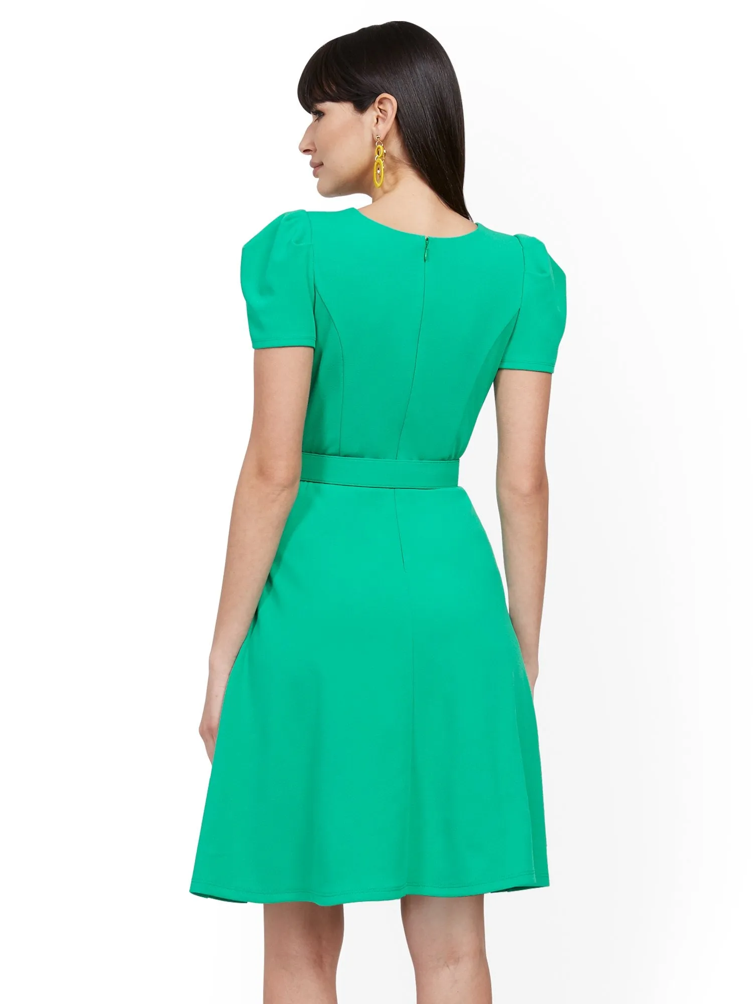 Belted Fit and Flare Dress - Magic Crepe®