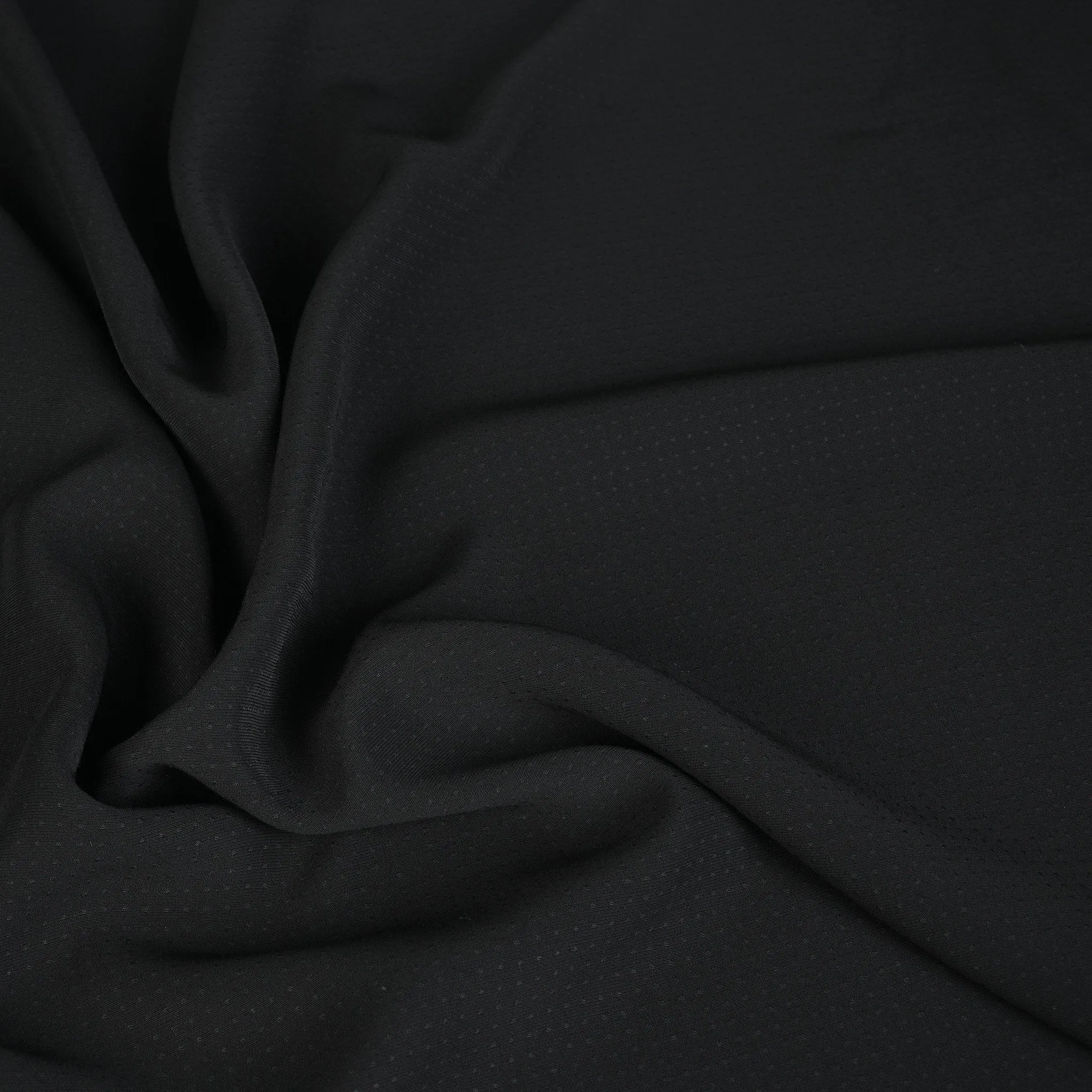 Black Polka Dot Crepe Fabric 95194