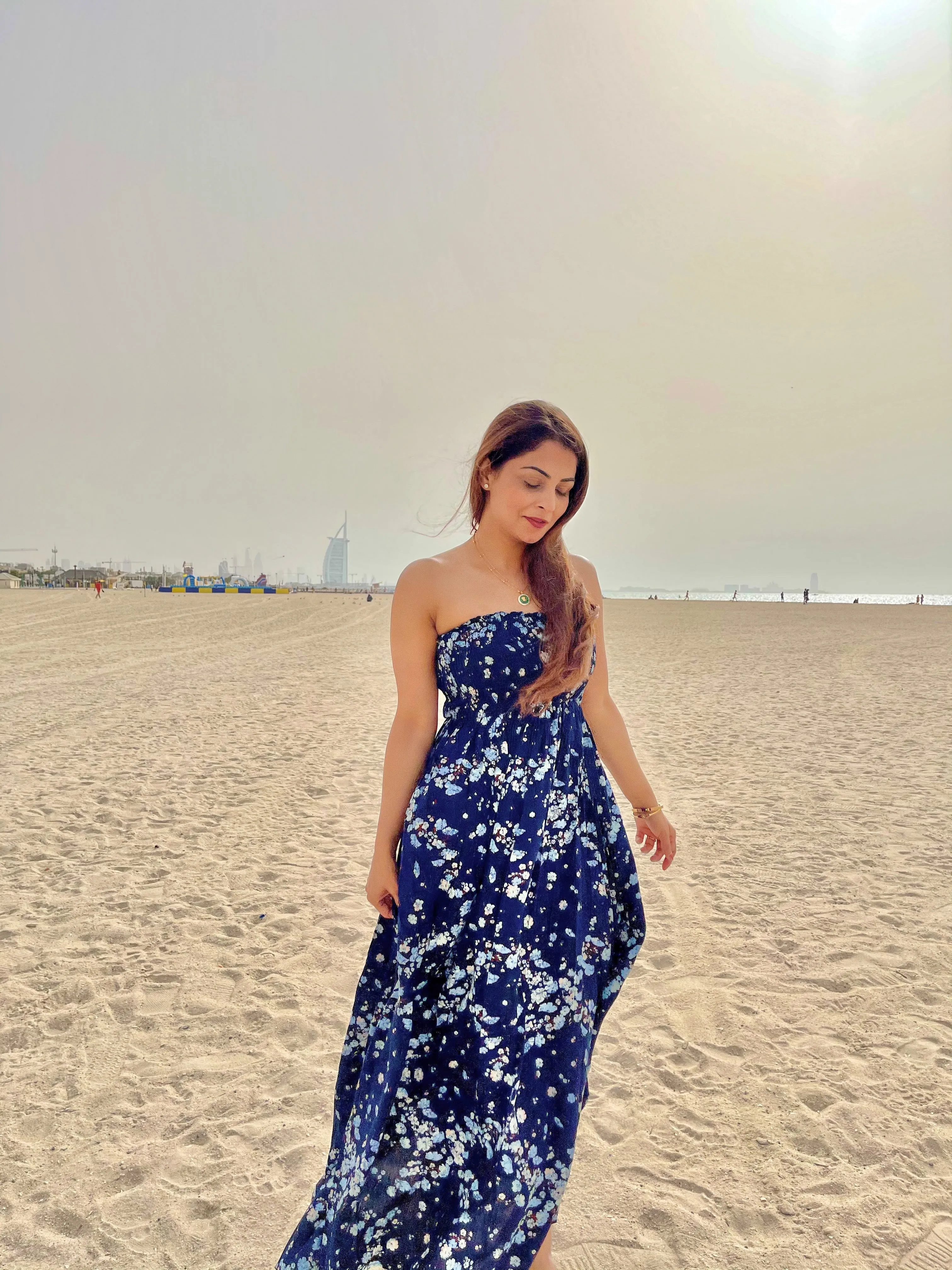 Blue Floral Tube Dress