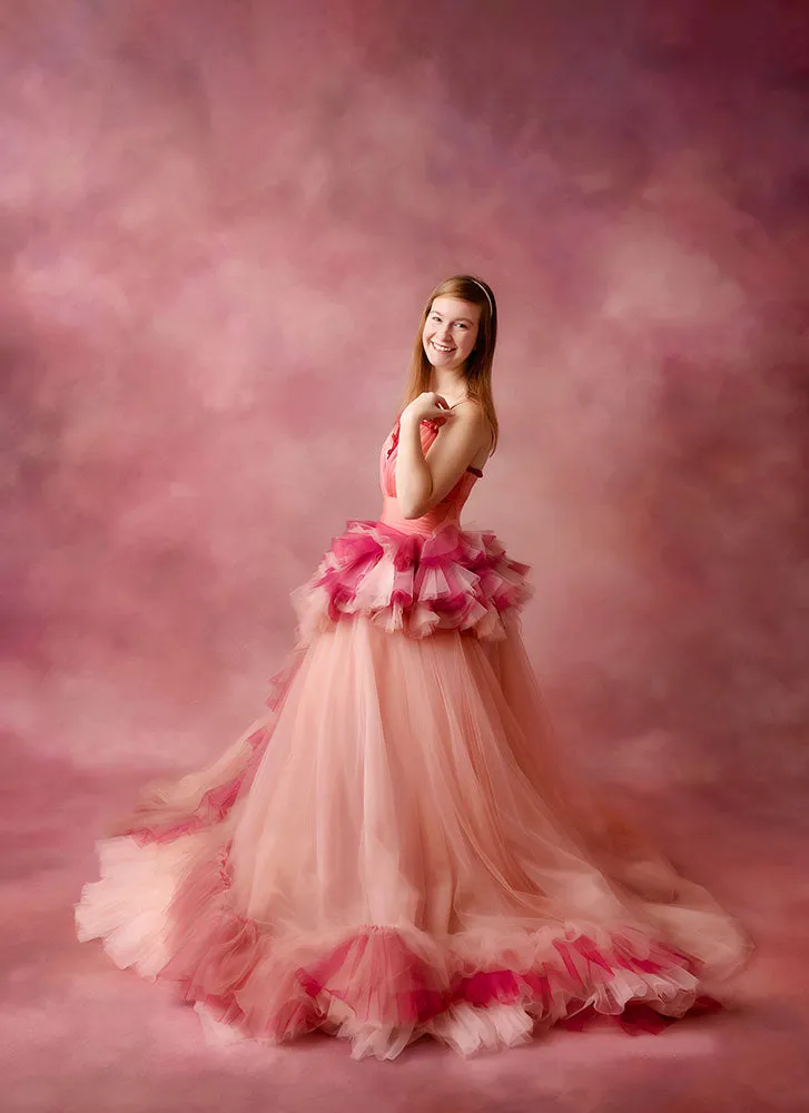 Blush Blossom - Floor Long Couture Rental Gown  (Adult 0-Adult 4)
