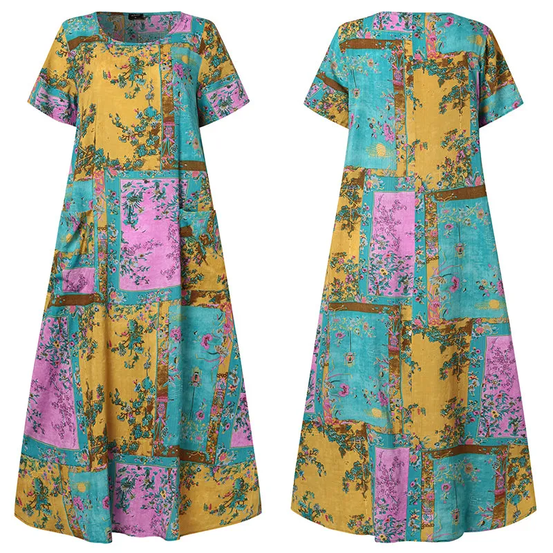 Boho Art Deco Maxi Dress