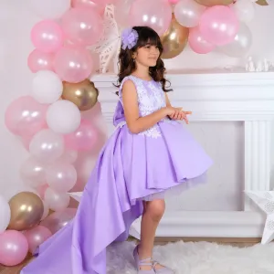 Bonita girl dress high low lilac