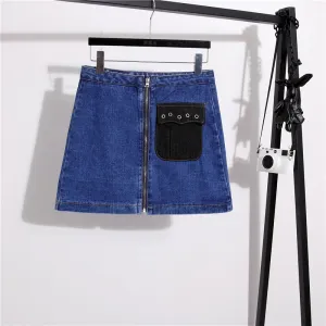 Casual High Waist Denim Skirt