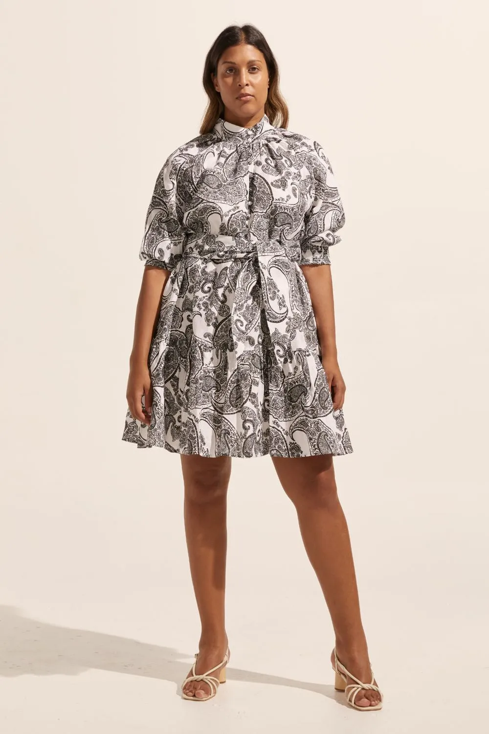 cater dress - black paisley