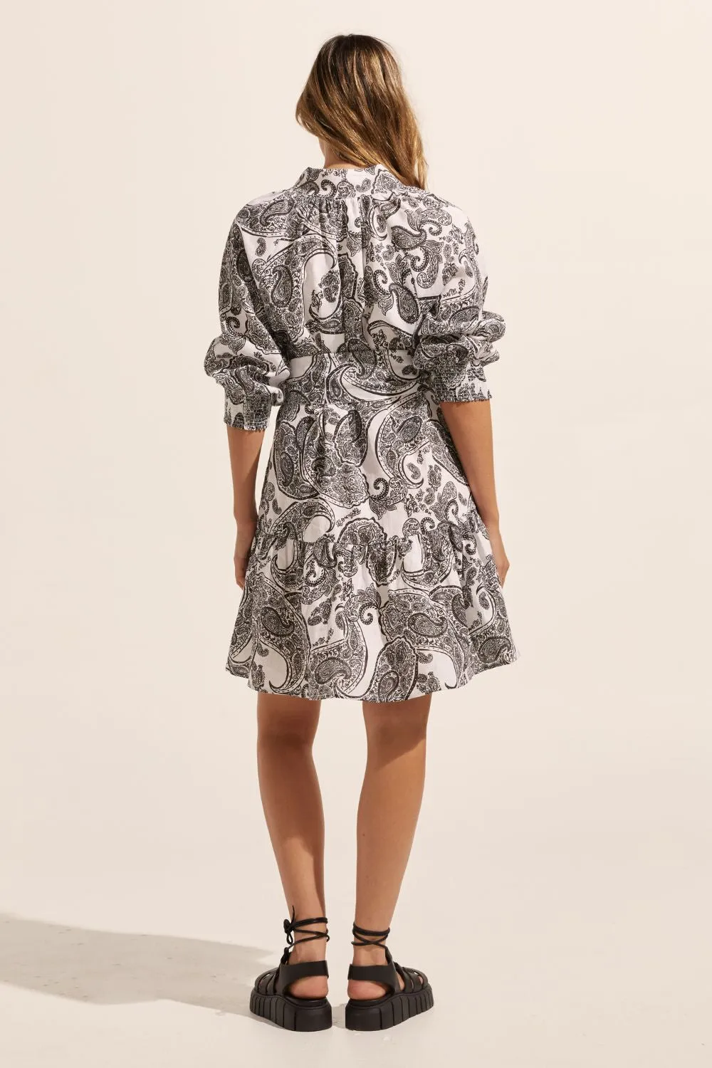 cater dress - black paisley