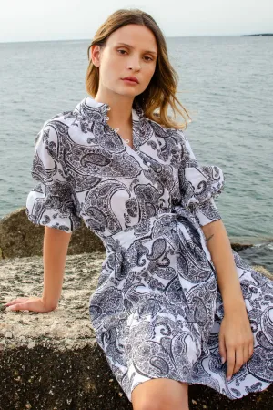 cater dress - black paisley