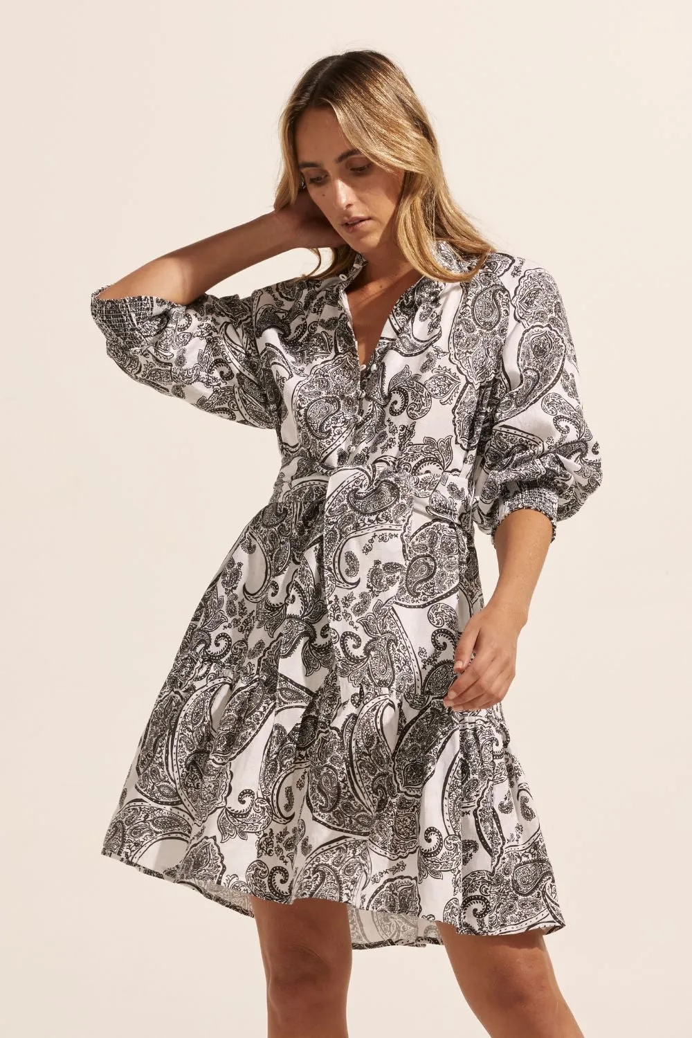cater dress - black paisley