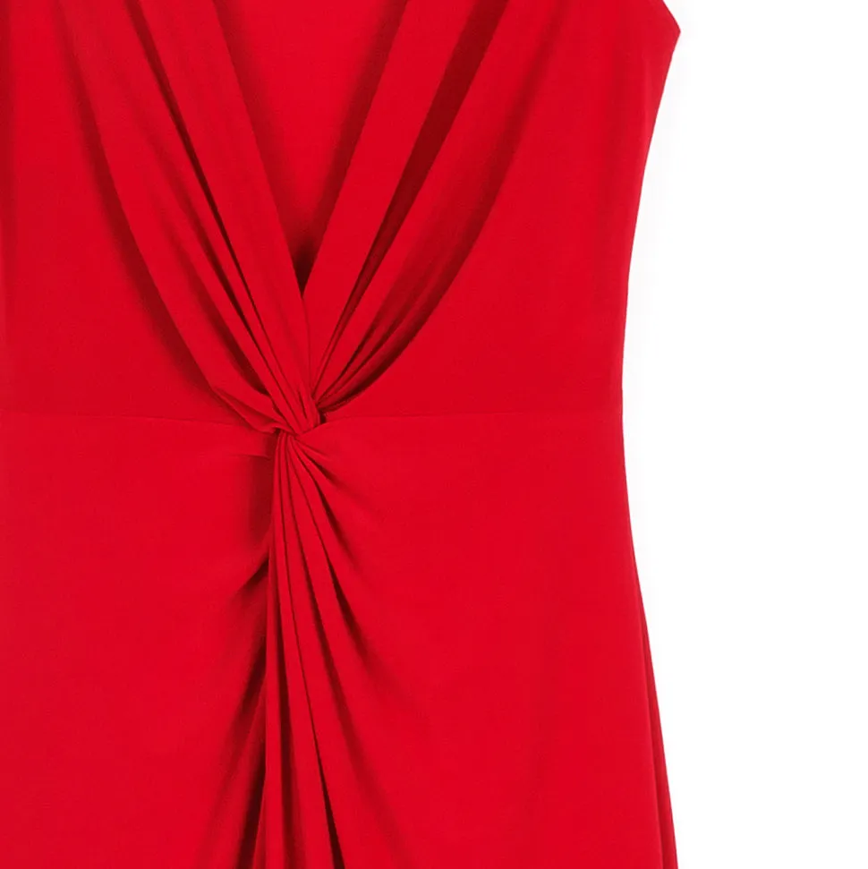 Center Slit Maxi Dress - Red