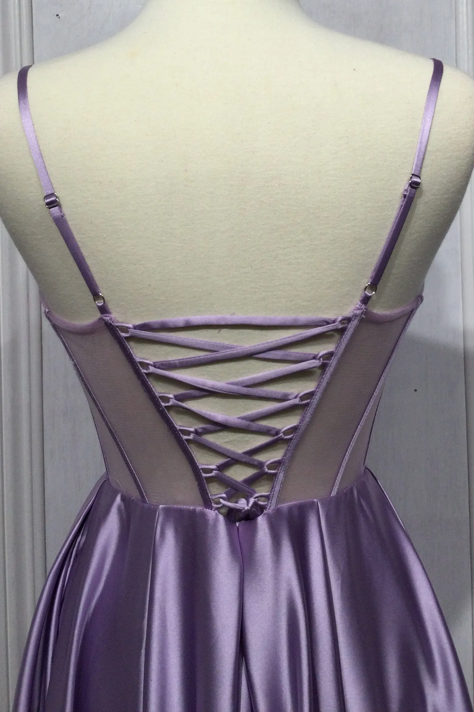 CINDERELLA DIVINE CD276 A-Line Satin Lace-Up Corset Dress