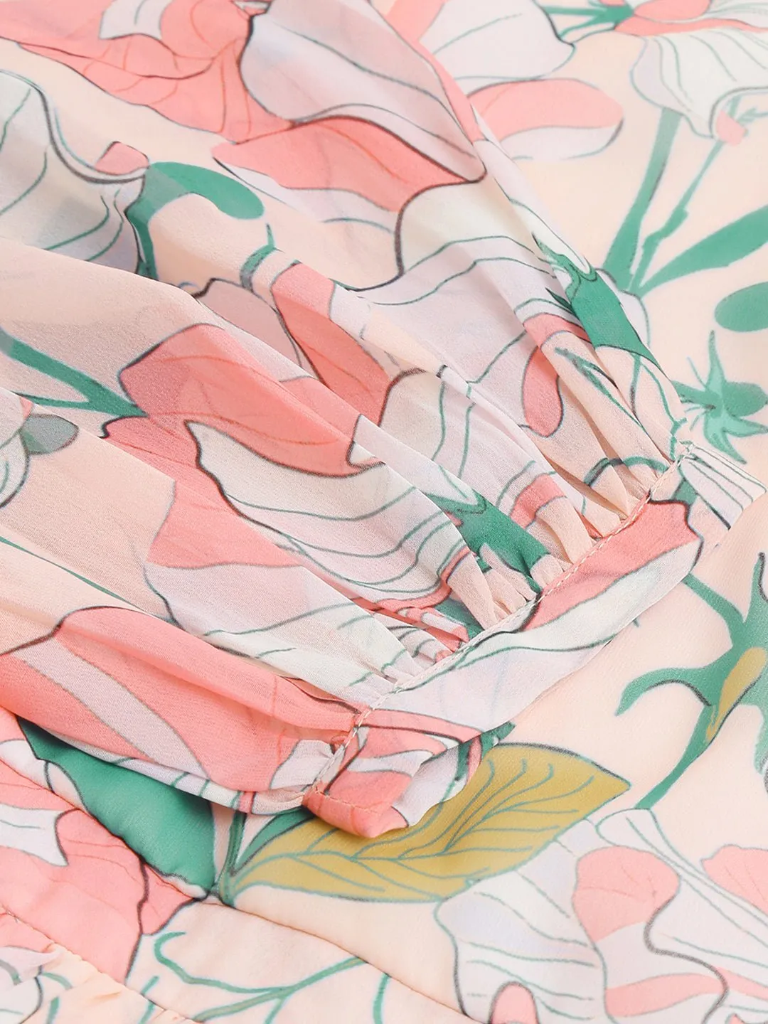 Cosmos Peach Floral Dress