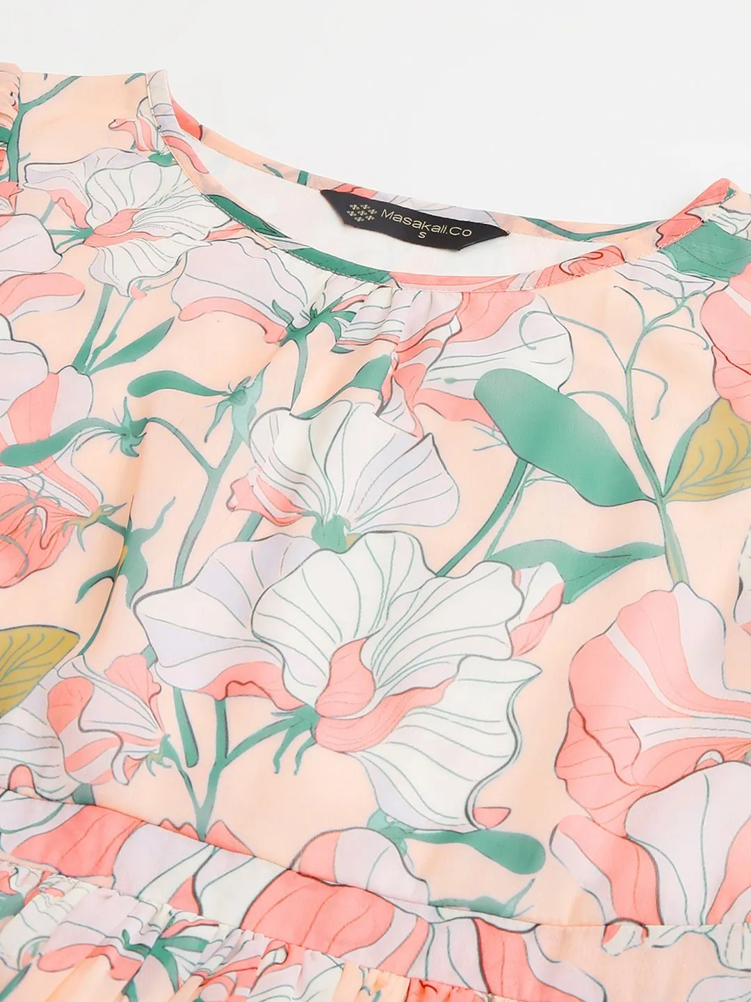Cosmos Peach Floral Dress