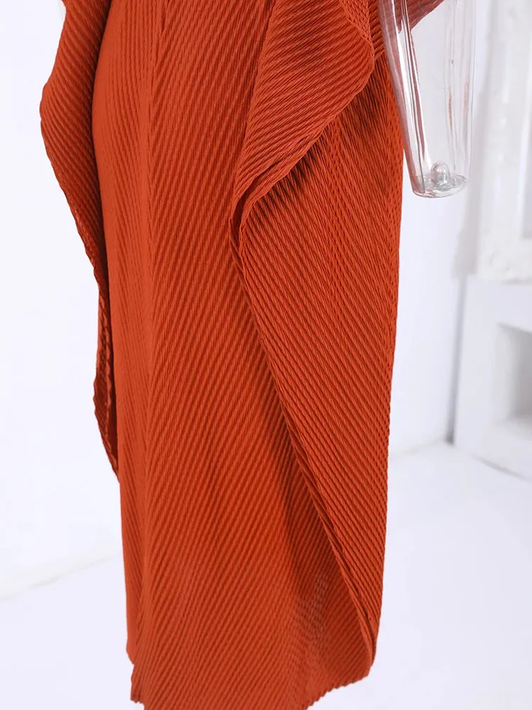 Couture Women's Pleated 3/4 Sleeve Dress