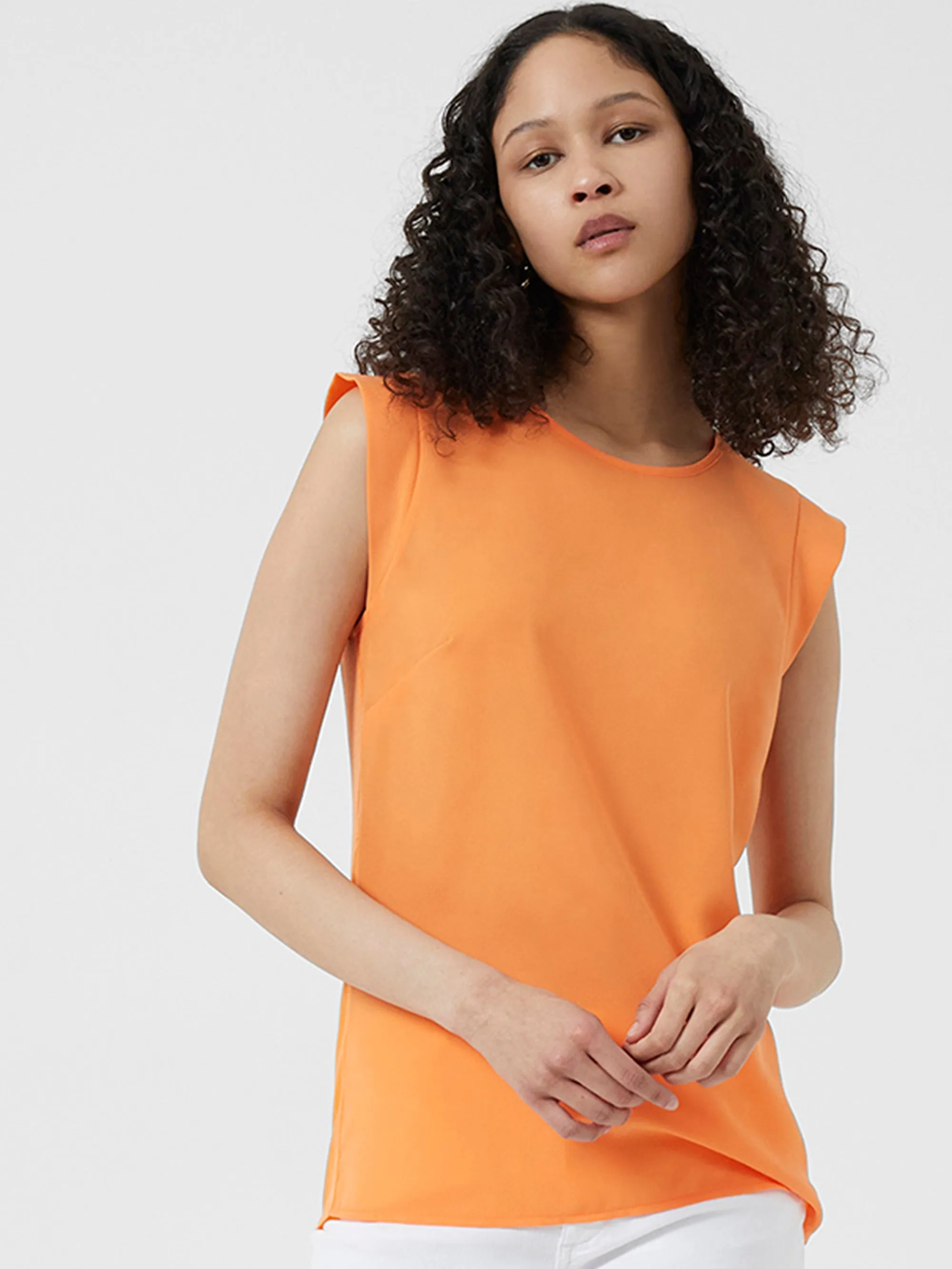 Crepe Light Capped Sleeve Top