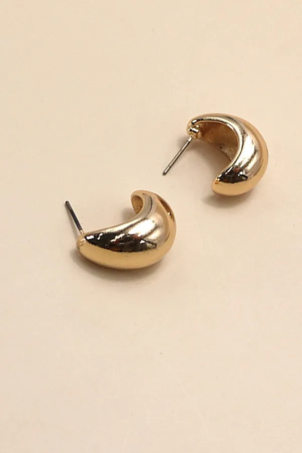 Crescent Moon Huggie Hoop Earrings