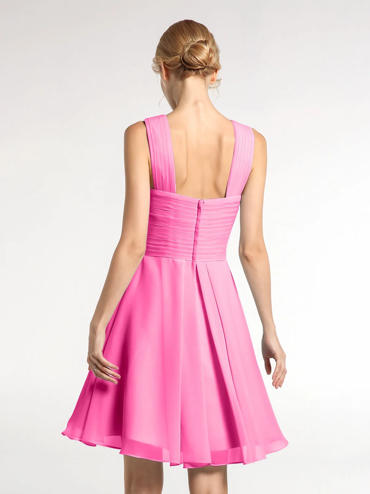 Cross Front Empire Waist Short Bridesmaid Dress Azalea