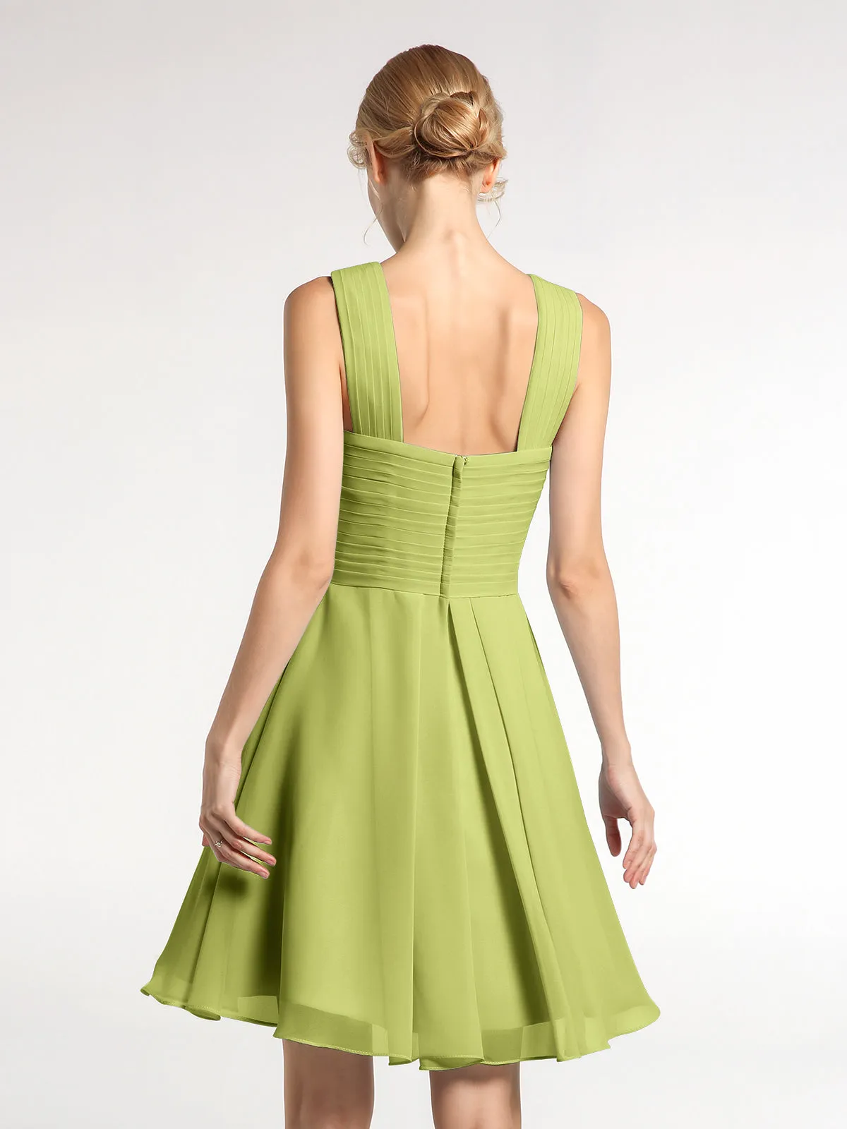 Cross Front Empire Waist Short Bridesmaid Dress Clover Plus Size