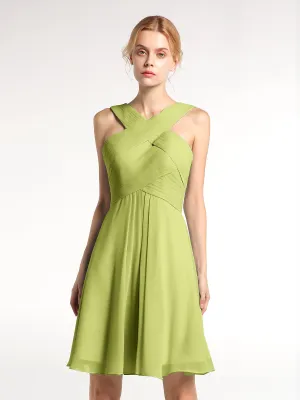 Cross Front Empire Waist Short Bridesmaid Dress Clover Plus Size