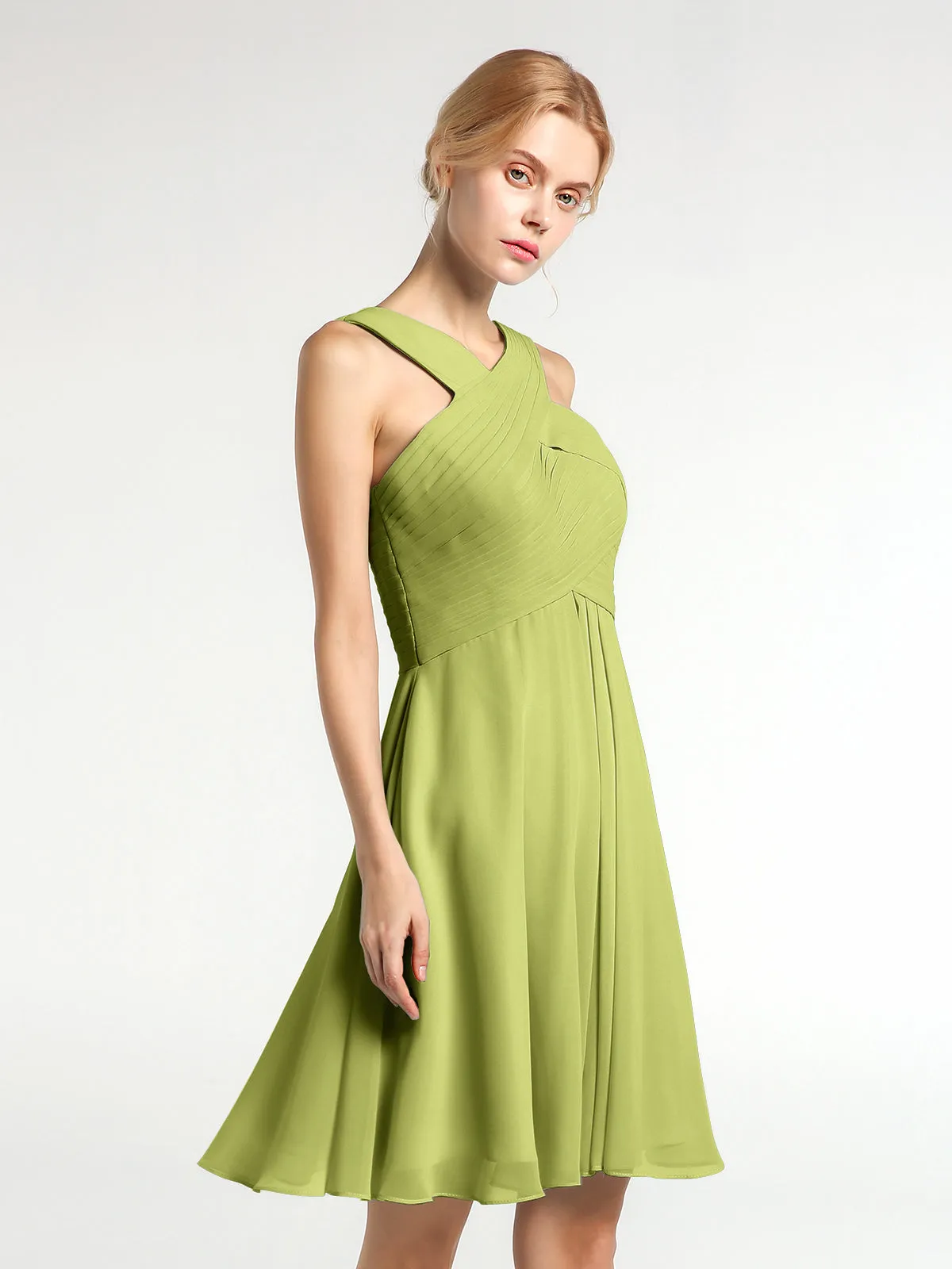 Cross Front Empire Waist Short Bridesmaid Dress Clover Plus Size