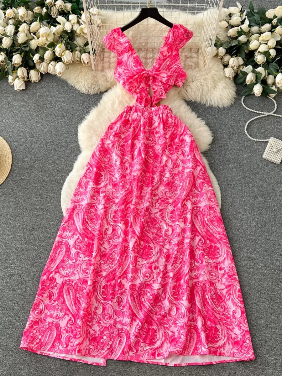 Dorre Printed Slit Dress