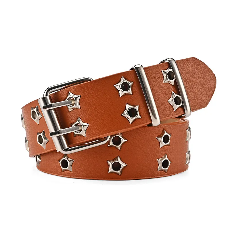Double Star Eyelet Buckle Belt