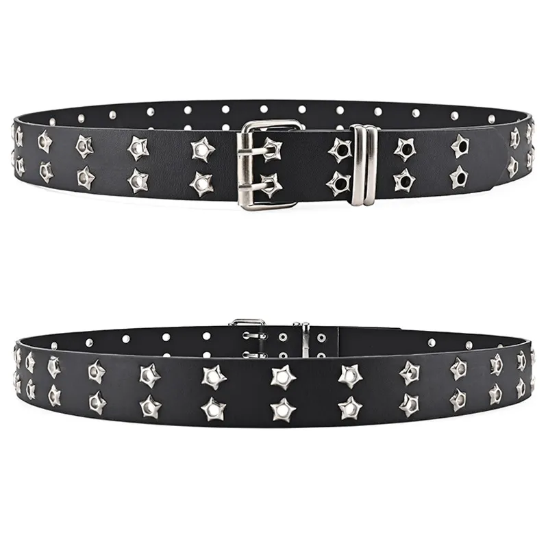 Double Star Eyelet Buckle Belt