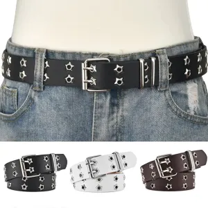 Double Star Eyelet Buckle Belt