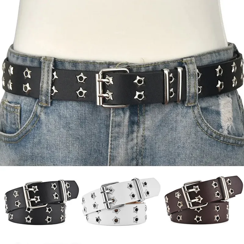 Double Star Eyelet Buckle Belt