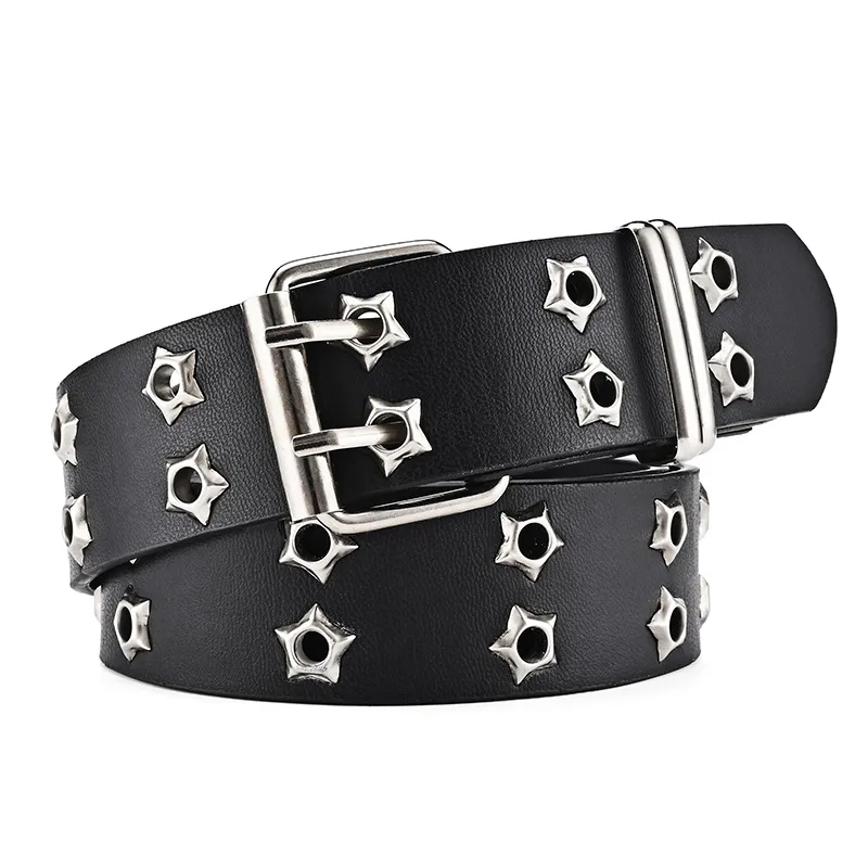 Double Star Eyelet Buckle Belt