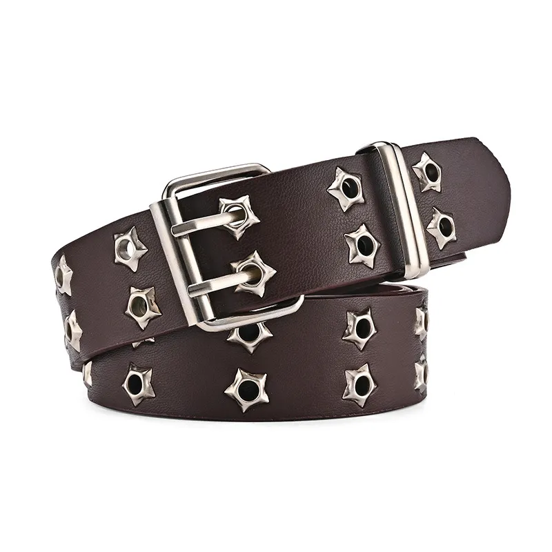 Double Star Eyelet Buckle Belt