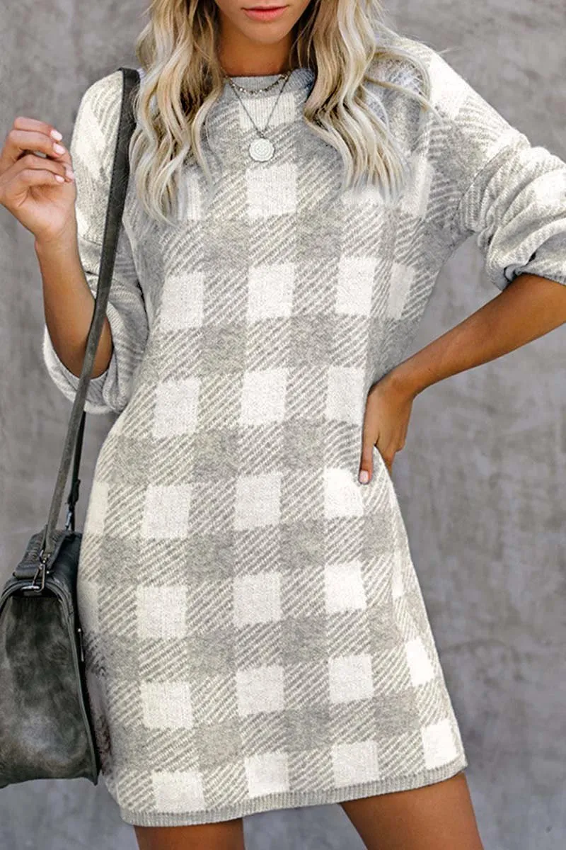 Dunnmall Plaid Mini Dress