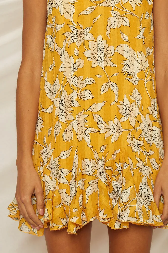 Electric Feel Dress Mustard