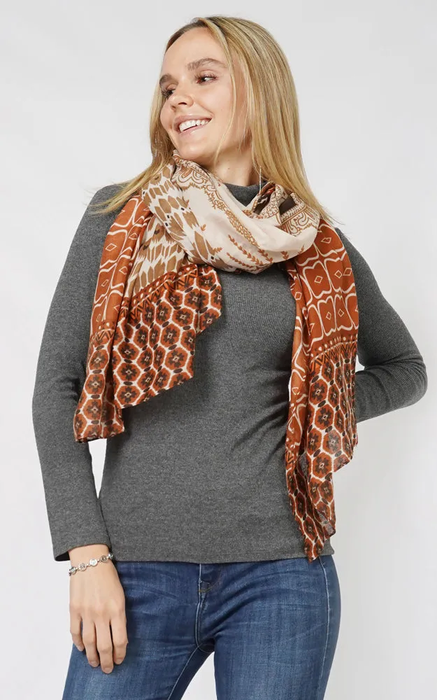ESC10914 ABSTRACT PRINT SATIN OBLONG